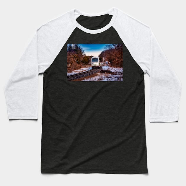 Go Train On Tracks 6 Baseball T-Shirt by Robert Alsop